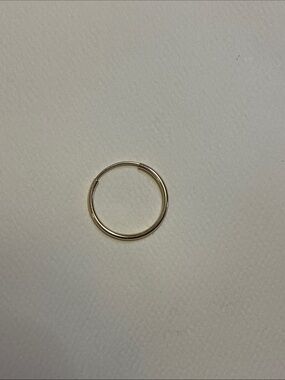 Single 14k gold hoop earring